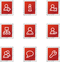 Users icons, red stamp series