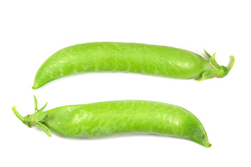 Two pods of green peas