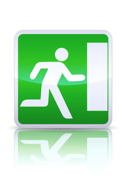 Panneau de signalisation issue de secours (reflet m&eacute;tal)