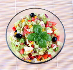 mix salad in a bowl
