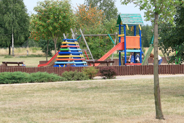 Fototapeta na wymiar playground in the park in summer