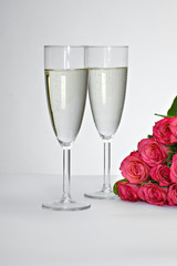 sektgläser mit rosen