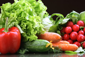 Fresh Vegetables, Fruits and other foodstuffs.