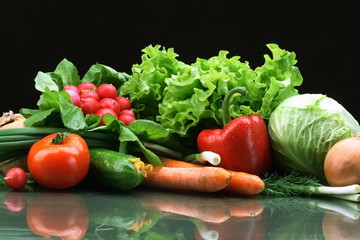 Fresh Vegetables, Fruits and other foodstuffs.