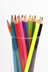 Fototapeta premium Color pencils on white background