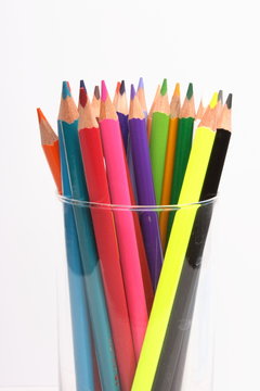 Color pencils  on white background