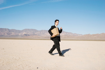 Businessman with a box