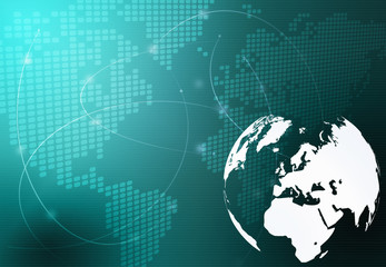 Europe map technology-style artwork