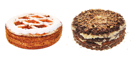 Cakes isolated on white