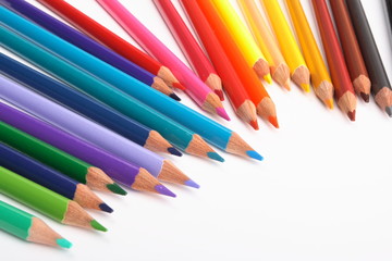 Color pencils  on white background