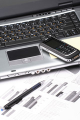 Notebook, phone, business technology