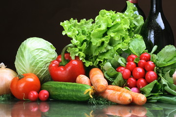 Fresh Vegetables, Fruits and other foodstuffs.