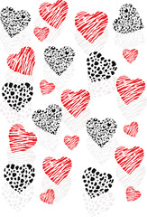 Vektor Liebe - Herz Design mit Kontur und Silhouette