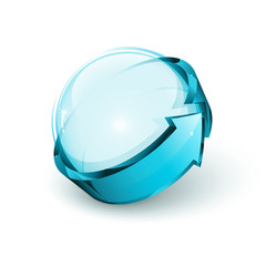 Logo sphère 3D avec flèche - Vecteur -