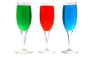 colorful cocktail over white