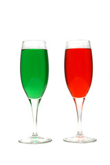 colorful cocktail over white