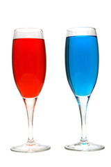 colorful cocktail over white