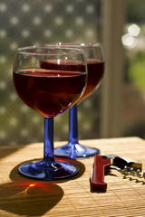 Glasses of red wine