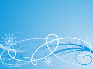 christmas blue vector background with snowflakes