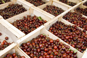 Cherries at a market