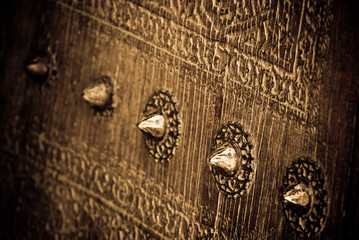 close-up image of ancient doors