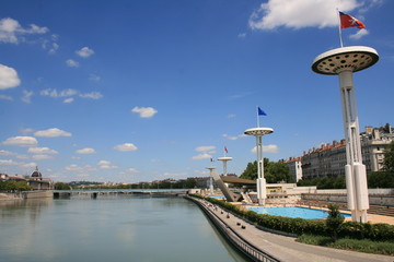 vue sur les quais du rhône, lyon
