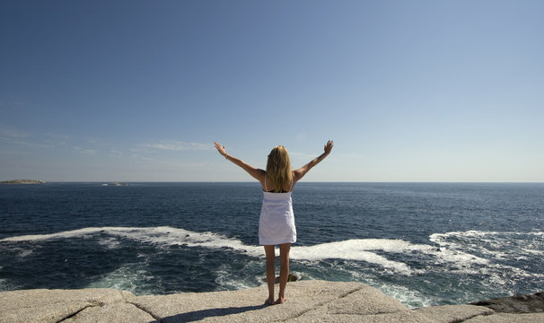 Woman Overlooking Ocean