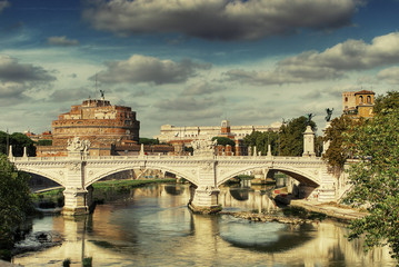 Postcard of Rome, Castle St. Angelo, St. Angelo bridge