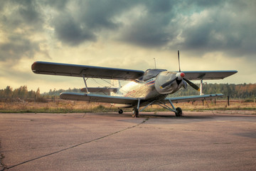 Naklejka premium Airplane with propeller