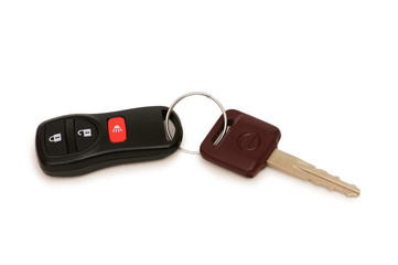 Car keys isolated on the white background
