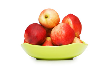 Red nectarines isolated on the white background