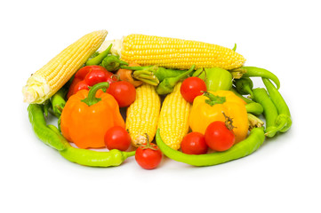 Various vegetables isolated on the white background