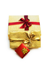 Gift boxes isolated on the white background