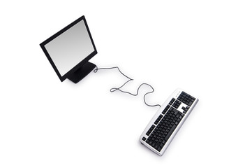 Personal computer isolated on the white background