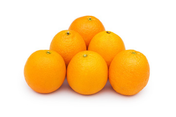 Many oranges isolated on the white background
