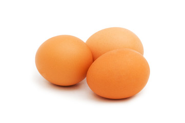 Group of eggs isolated on the white