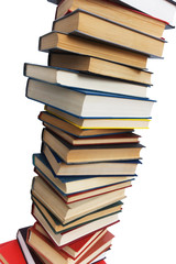 Stack of books isolated on the white background