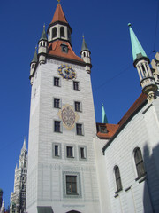 Naklejka premium altes und neues Rathaus München, Spielzeugmuseum