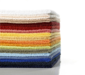towels pile multicolors