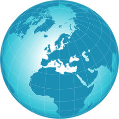 Vector blue world globe