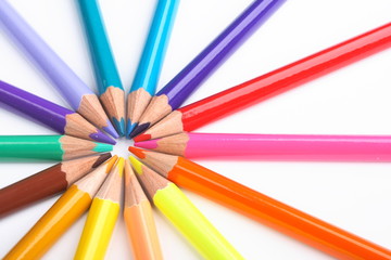 Color pencils  on white background