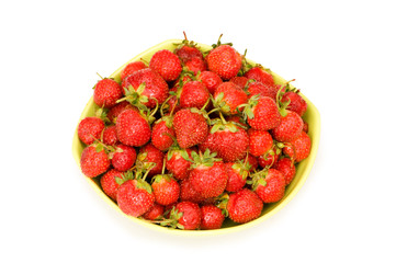 Red strawberries isolated on the white background