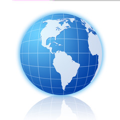 blue world globe with reflection 3