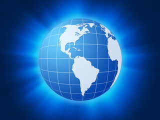blue world globe background 3