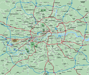 London Metropolitan Area map
