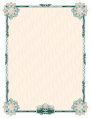 guilloche: classic decorative frame with rosettes and background