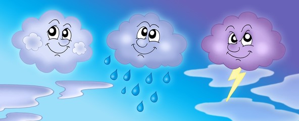 Various clouds on blue sky