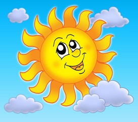 Smiling Sun on blue sky