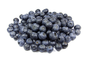 Blueberry fruits isolated on white