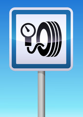 Panneau de signalisation station de gonflage